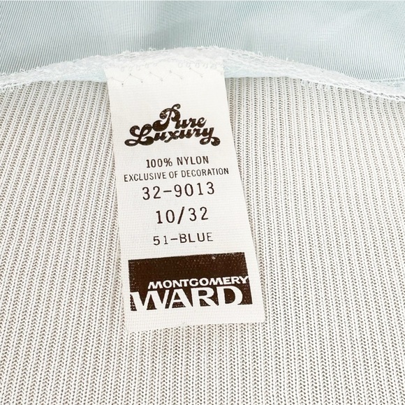 Vintage Baby Blue Lace Satin Camisole Size 32 - Picture 5 of 6